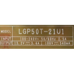 FUENTE PARA TV LG / NUMERO DE PARTE EAY65895602 / EAX69502702 (1.0) / LGP50T-21U1 / PANEL NC500TQG-VXKH3 / MODELO 50UP7670PUC.AUSJLJM